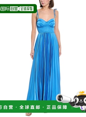 自营 Hutch Ayla Midi连衣裙-蓝色 美国奥莱直发新款长裙