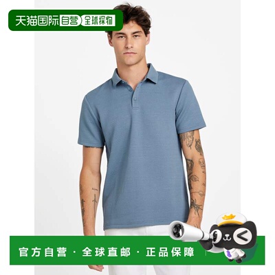 自营guessJonathan Textured Polo - carbon blue 美国奥莱直发