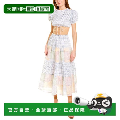自营 Ash & Eden 2 件套 Samba 无袖上衣和裙子套装 - 蓝色 美国