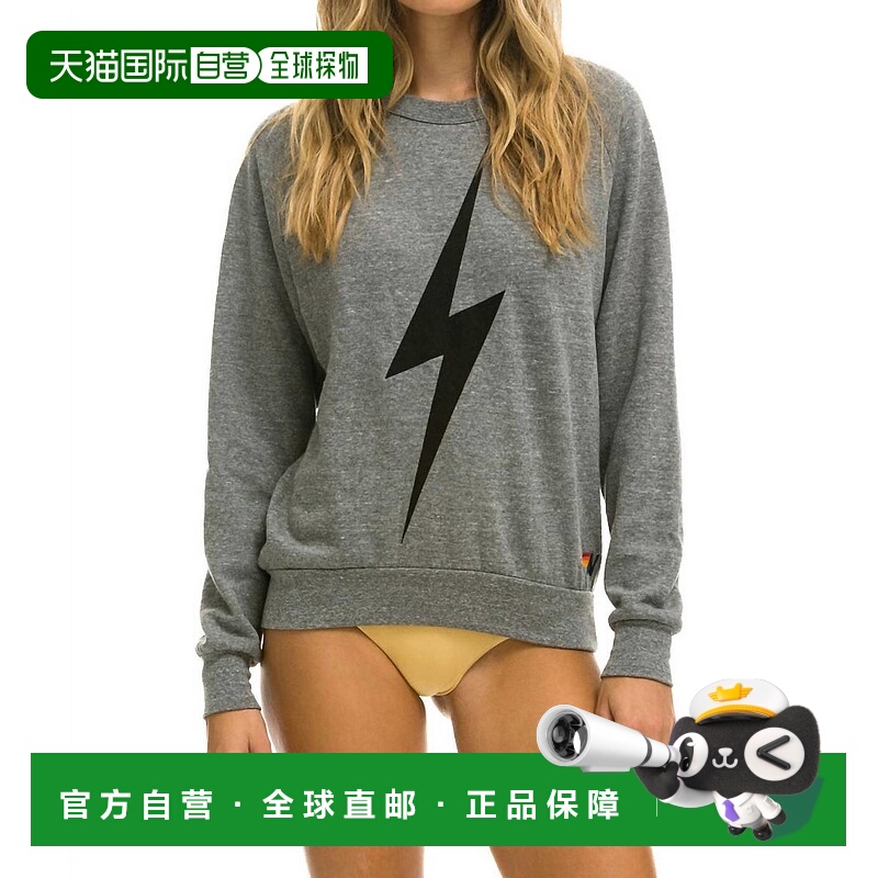 自营aviator nationUnisex Bolt Crew Sweatshirt In Heather Gre