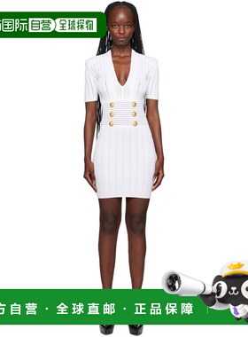 1h可退 香港直邮潮奢 Balmain 巴尔曼 女士 白色连衣裙 BF1R6040K