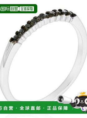 自营vir jewels 1/10 克拉黑色钻石戒指结婚戒指 .925 纯银 10 石