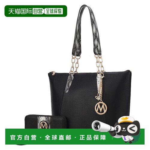 自营mia k collectionXimena 纯素皮革女式手提包带配套腕带钱包