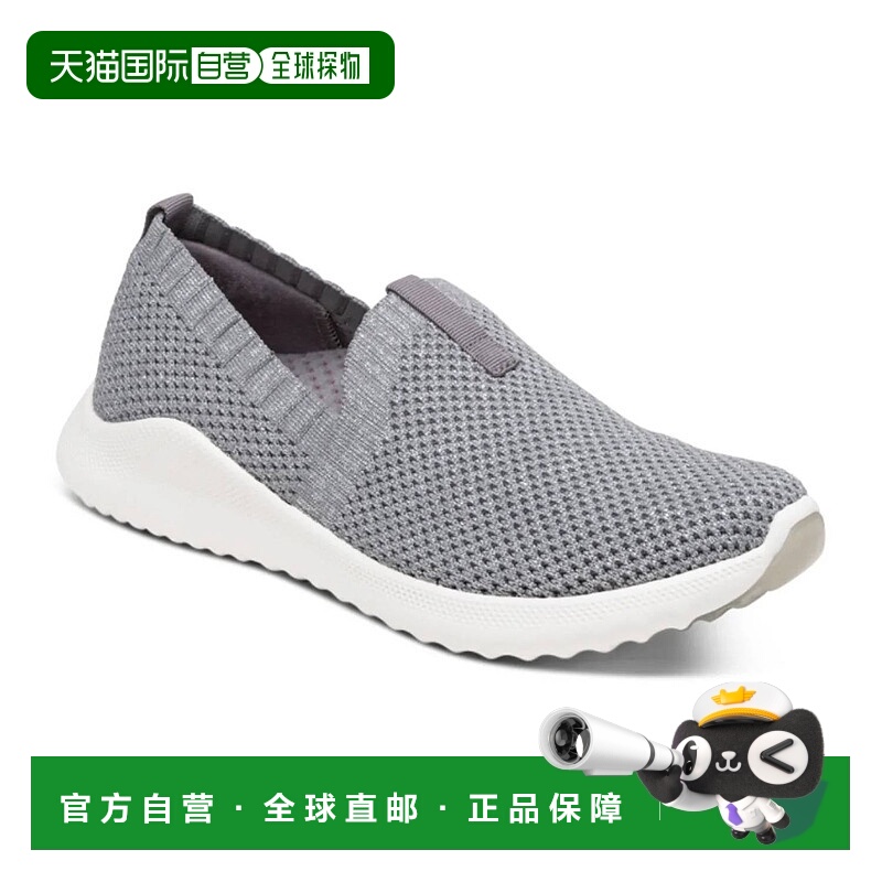 自营aetrex灰色女式Angie滑穿舒适运动鞋 美国奥莱直发