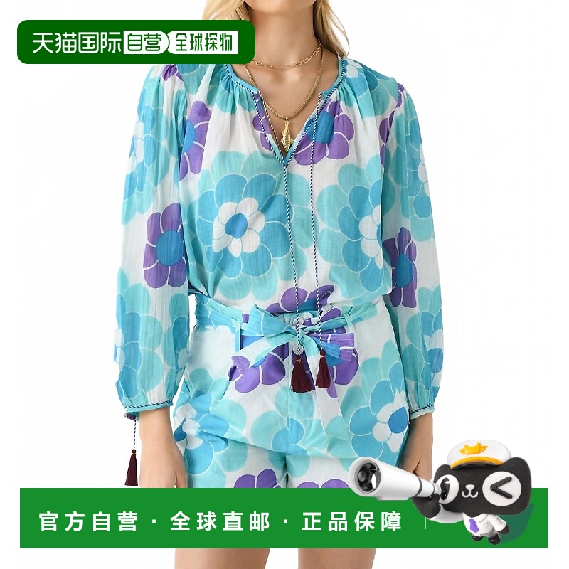 自营 antik batik蓝色长袖Suny衬衫 美国奥莱直发泡泡袖