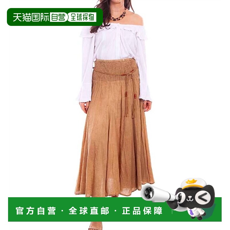 自营 scully卡其色西式酸洗裙 美国奥莱直发半身裙