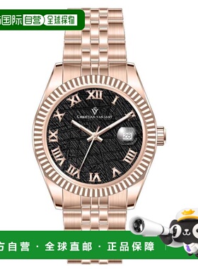 自营Christian Van Sant Men's Black Round 41mm - black 美国奥