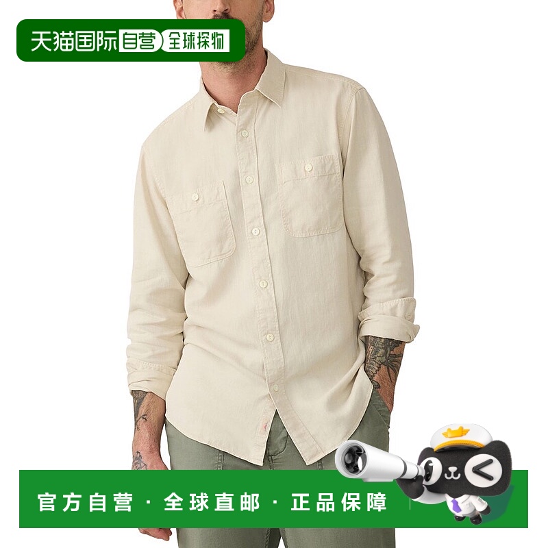 自营Faherty久经考验的亚麻混纺衬衫-米色 美国奥莱直发