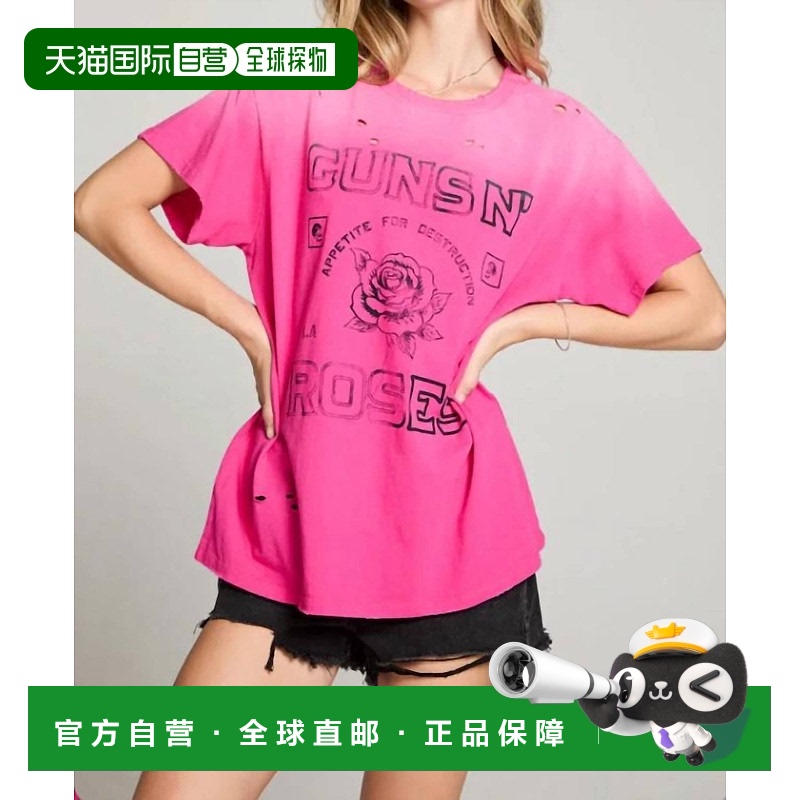 自营 chaserGuns N'Roses Appetite For Destruction T恤,褪色的