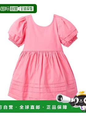 自营Janie and Jack The Pintuck泡泡袖连衣裙-粉红色 美国奥莱直
