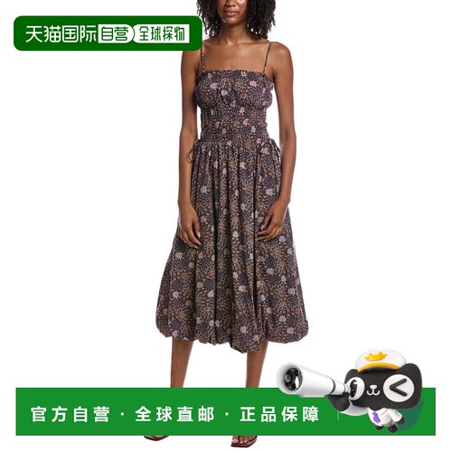 自营current elliottCurrent/Elliott Square Neck Midi Dress -