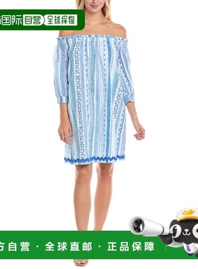 自营 Tori Richard Borderline玫瑰色迷你连衣裙-蓝色 美国奥莱直