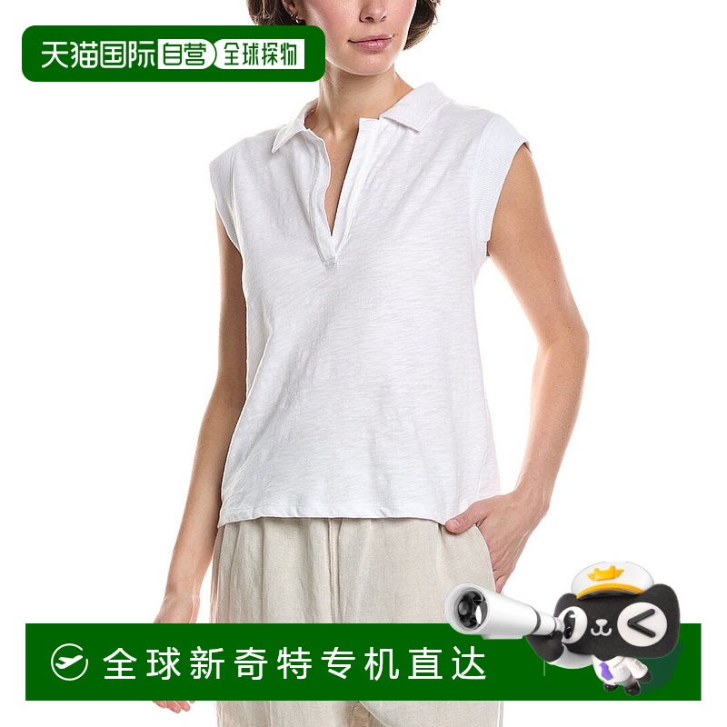 自营 Lilla P帽子袖翻领衬衫-白色 【美国奥莱】直发