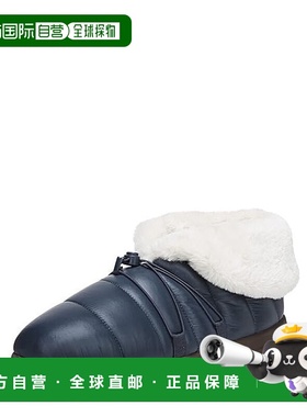 自营 Vionic Gabrie Puffy拱形支撑拖鞋女式蓝色人造毛皮袖口JOBB