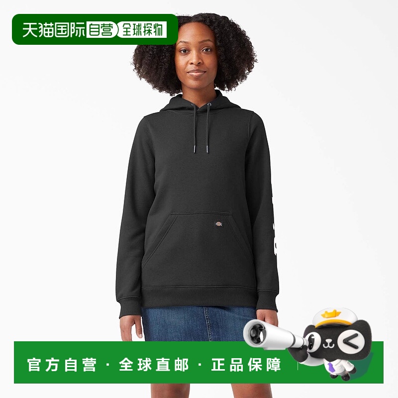自营Dickies Women's Heavyweight Logo Sleeve Hoodie - black (