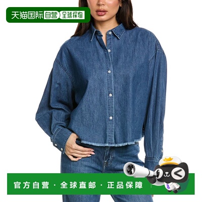 自营7 for all mankind7全人类的短款衬衫-蓝色 美国奥莱直发