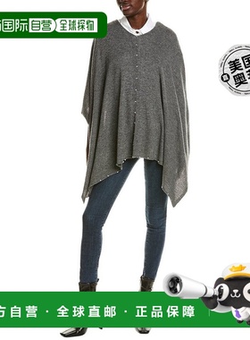自营 sofiacashmere 珍珠边饰羊毛与羊绒混纺斗篷 - 灰色 美国奥