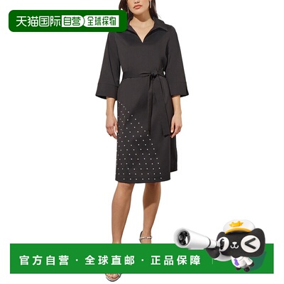 自营Ming Wang Knee-Length Shift Dress - black 美国奥莱直发
