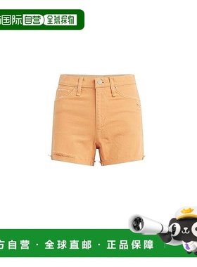 自营 hudson jeansHudson牛仔裤Devon男朋友短裤女式26橙色棉质高