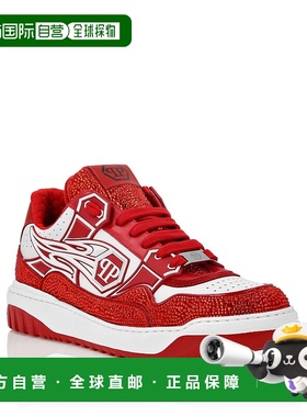 自营 philipp plein皮革低帮运动鞋Moon Walker-白色/红色 美国奥