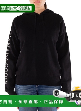 自营 Canada Goose Belleville长袖羊毛连帽衫，小号-黑色 美国奥