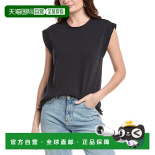 自营 rag & bone碎骨混合媒体肌肉T恤-蓝色 美国奥莱直发女装