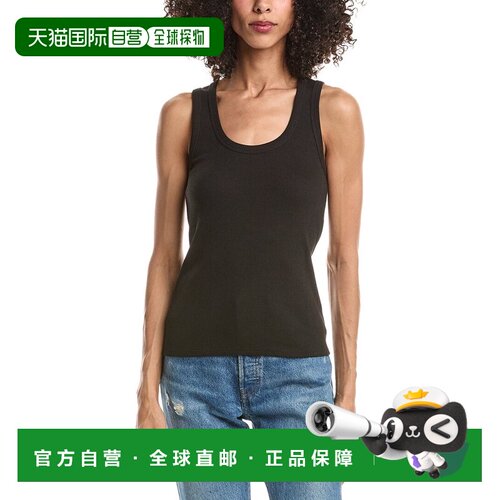 自营theory理论勺领肋背心-黑色 美国奥莱直发