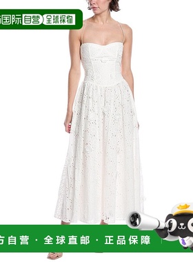 自营 bardot芭铎Estie Broderie Maxi连衣裙-白色 美国奥莱直发