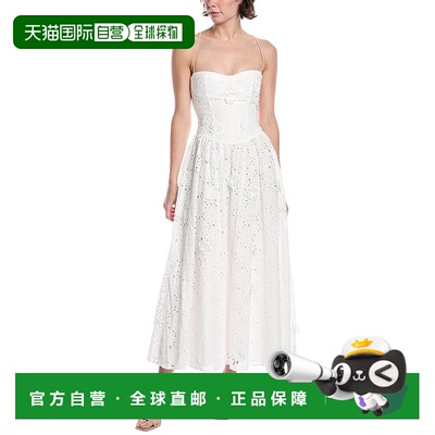 自营 bardot芭铎Estie Broderie Maxi连衣裙-白色 美国奥莱直发