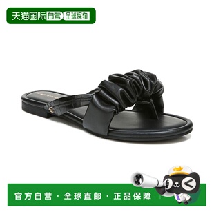 美国7.5黑色Cyra褶边拖鞋 Sam Flat女式 KHD Edelman 自营Circus