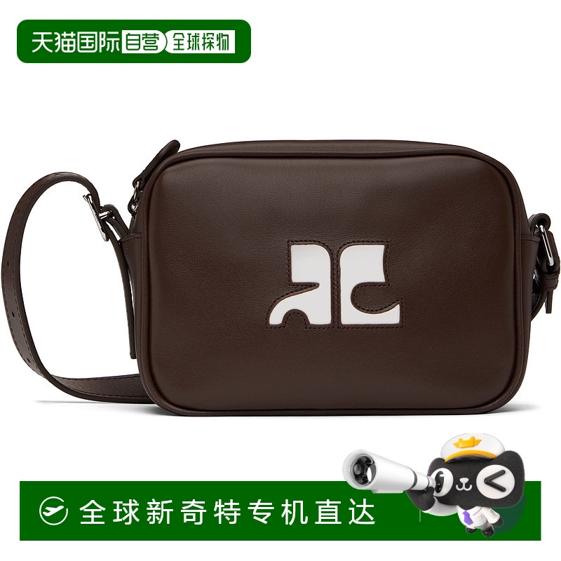 香港直邮潮奢 Courreges 男士 棕色 Reedition 系列相机包 PERGSA