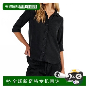 復(fù)古黑色 自營 bella dahl復(fù)古黑色尾扣襯衫 美國奧萊直發(fā)