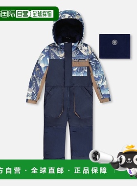 自营deux par deuxOne Piece Play滑雪服与山脉印花海军蓝-海军蓝