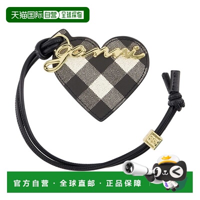 自营ganniBou Heart Keyring - Leather - Black - black 美国奥
