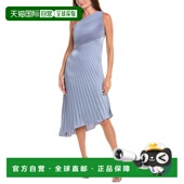 自营 美国奥莱直发 蓝色 Rene Ruiz单肩阳光褶皱鸡尾酒会连衣裙