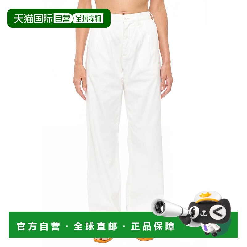 自营pistolaEllery高腰阔腿长裤，Alabaster白色-雪花石膏白色 美