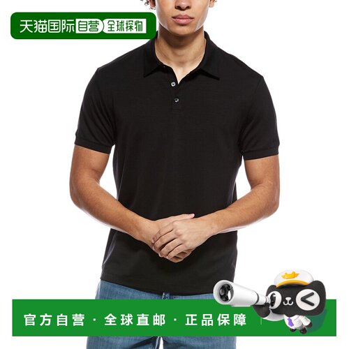 自营Theory Noran Jersey Polo Shirt - black 美国奥莱直发