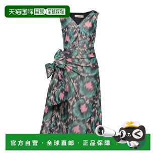 美国直邮MARNI 女士连衣裙长裙缎面衣服蝴蝶结