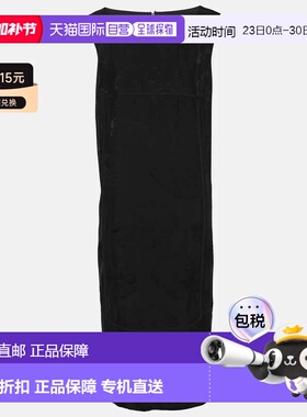 自营Marina Rinaldi Black Brocade Nylon Sleeveless Midi Dress