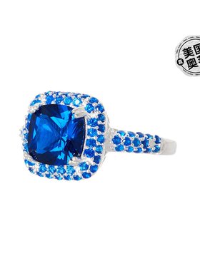 自营sterling forever 925 纯银蓝宝石 CZ Legacy 戒指 - 银白色