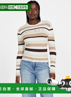 自营guessAggie Logo圆领毛衣-深咖啡色多色 美国奥莱直发针织衫