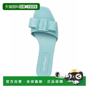美国 蓝色 自营salvatore ferragamo菲拉格慕压花蝴蝶结细节凉鞋