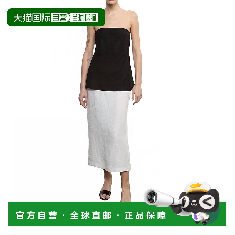 自营enza costaLinen Strapless Tunic In Black - black 美国奥