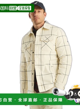 自营 Nautica 男式 Tempasphere 法兰绒衬衫夹克 - whitecap wint