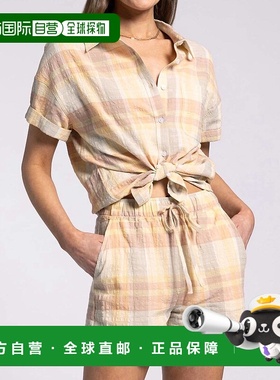 自营 thread & supply黄色格子珍珠上衣/粘土格子-黄色/粘土格子