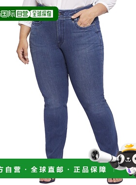 自营 NYDJ Plus Marilyn Rendezvous 直筒牛仔裤 - 蓝色 美国奥莱
