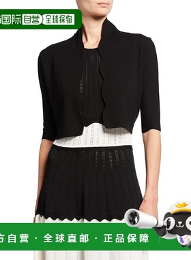 【美国直邮】Lela Rose|扇贝开襟羊毛衫