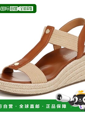自营Vionic Womens Calera Wedge Sandal - Camel Brown Leather