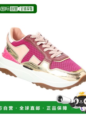 自营 tod'sTOD的Fonda皮革和网眼运动鞋-粉红色 美国奥莱直发厚底