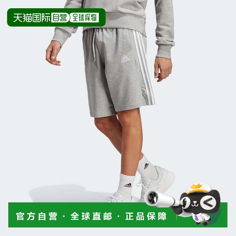 自营Men's adidas Essentials Single Jersey 3-Stripes Shorts -图片